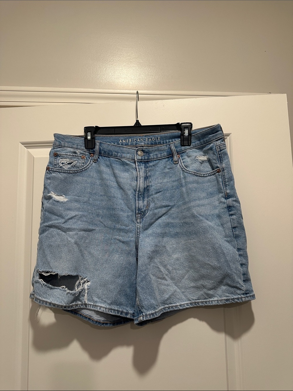 American Eagle Outfitters Light Wash Distressed Denim Shorts